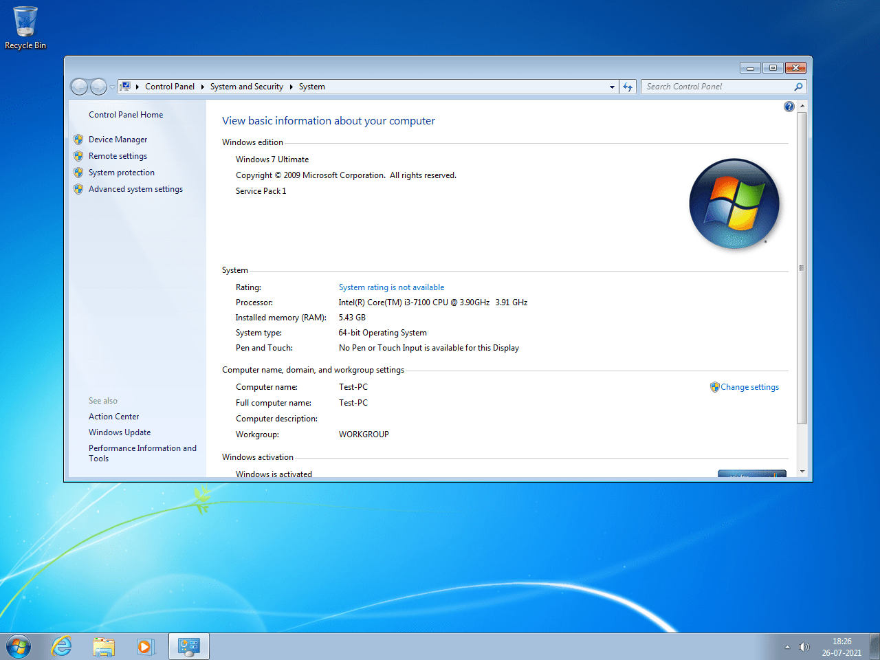 رسال windows 7 ultimate